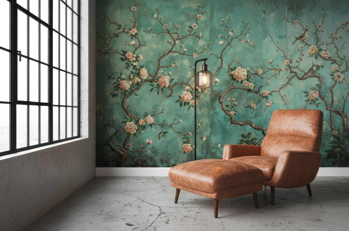 Vintage Chinoiserie Bird Blossom Peel Stick Wallpaper